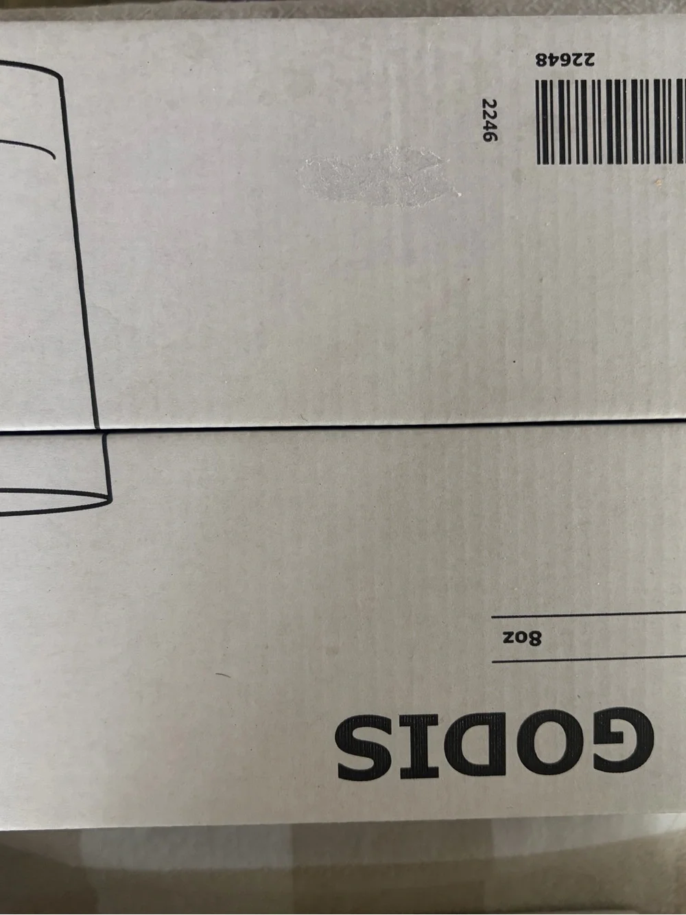 IKEA GODIS Clear White Cardboard Pack - Black Print